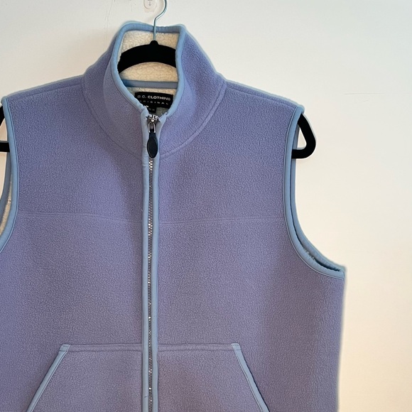 Purple Sherpa Fleece Vest with blue zipper seams two tone sherpa vest - Picture 2 of 6